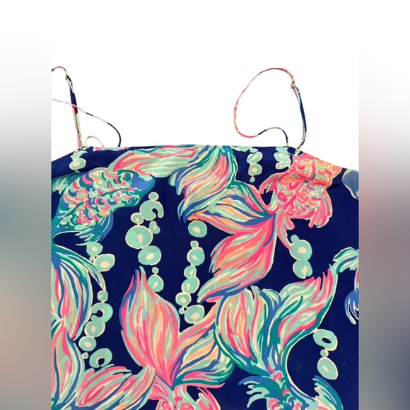 Lilly Pulitzer Kimi Going Coastal Handkerchief 100% Silk Tank Top Size Medium - Picture 6 of 9